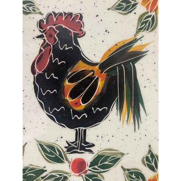 Julie Ueland Rooster Trivet Set – Farmhouse Ceramic Kitchen Decor – 6x7 - Picture 6 of 10